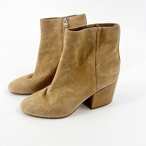 ✅ Sam Edelman Women's Size 8.5 Beige Suede Edith Ankle Boot Bootie